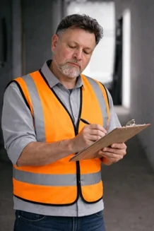 Technische Bestandsaufnahme und Aufmaß auf Baustelle